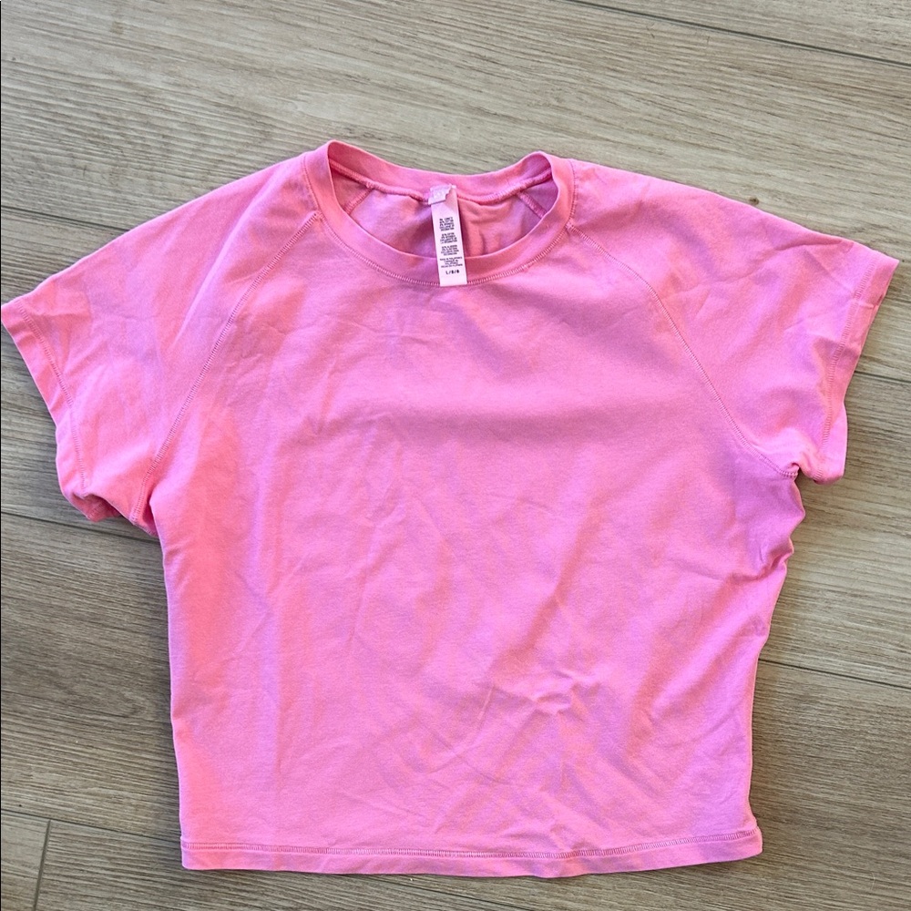 Skims pink cropped T-shirt